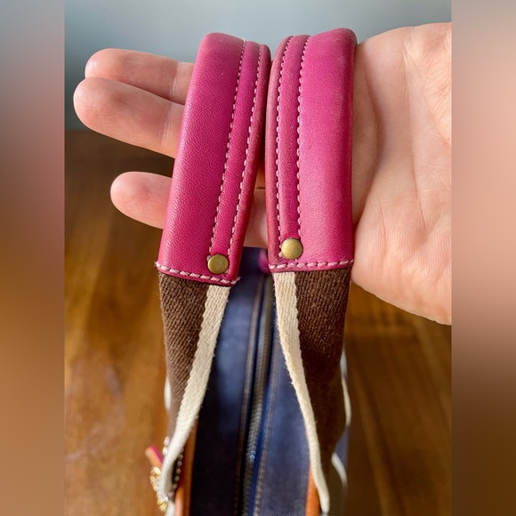 Vintage Coach Denim Hamptons Tote #4498 & Coach Poppy Bag Charm - Picture 17 of 17